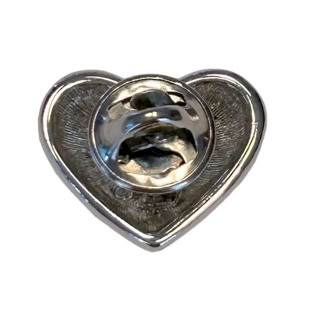SWAROVSKI CRYSTAL Heart shape Brooch pin American flag Patriotic Beautiful Bling